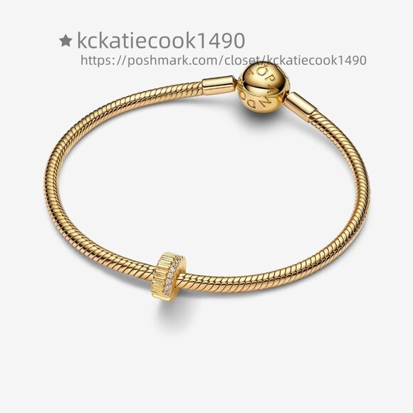 Pandora Ribbed Clip Charm - Picture 3 of 6